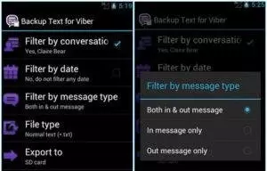 История сообщений в Viber на телефоне